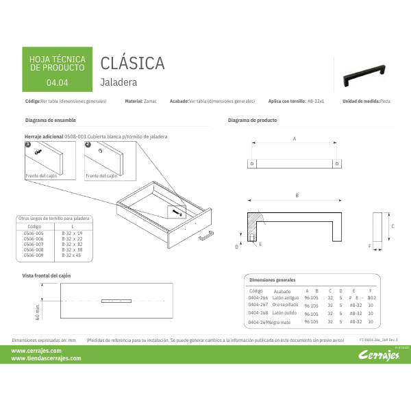 Jaladera Hueca Negro Mate Mod. 0404-269 Cerrajes - Imagen 2