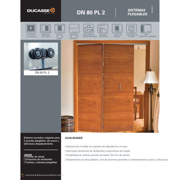 Sistema DN-80 PL 2 HOJAS Ducasse - Imagen 2