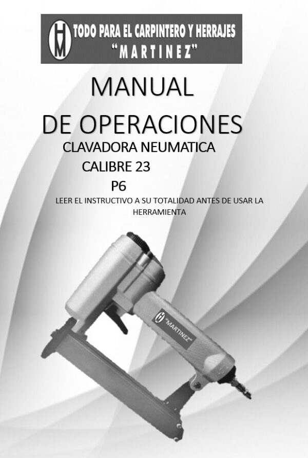 Clavadora Neumática Martinez P6 Calibre 23 Tipo Pin - Imagen 2