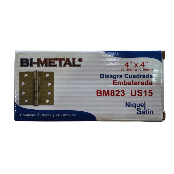 Bisagra Embalerada Bimetal 4" x 4" Niquel Satin (pza) - Imagen 2