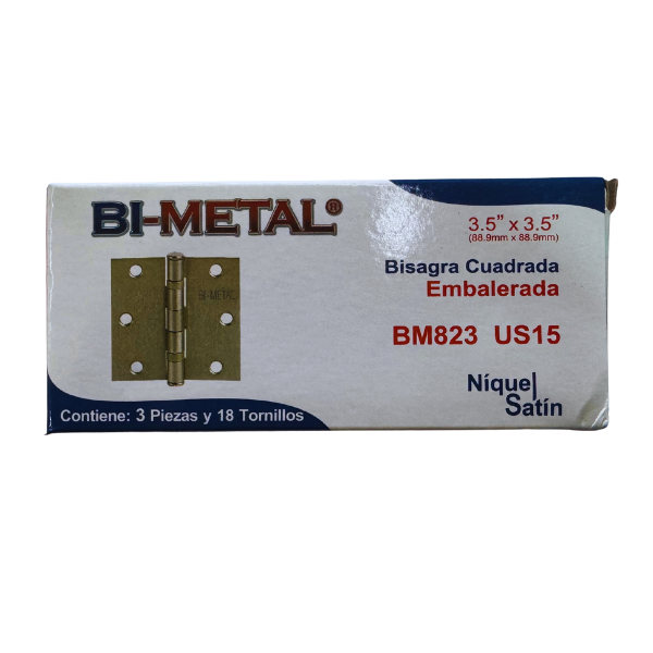 Bisagra Embalerada Bimetal 3.5" x 3.5" Niquel Satin (pza) - Imagen 2